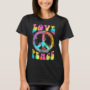 Camiseta Sinal de Paz Amor 60S 70S, Tie Dye Hippie Costume