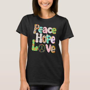 Camiseta Sinal de Paz Amor 60s 70s Tie Dye Hippie Halloween