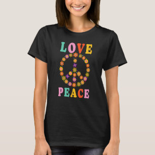 Camiseta Sinal de Paz Apaixonado Flor Hippie Figurume 60 e