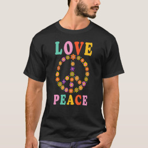 Camiseta Sinal de Paz Apaixonado Flor Hippie Figurume 60 e 
