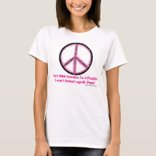 Camiseta Sinal de Paz/Camisa Pacifista (1-Rosa)