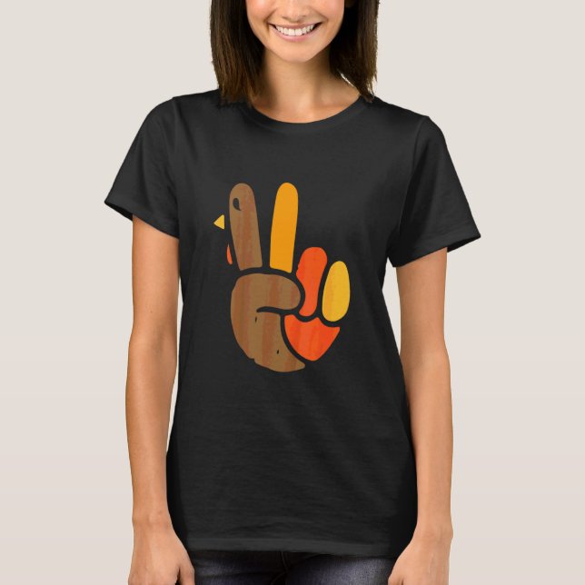 Camiseta Sinal de Paz com as Mãos das Crianças no Dia de Aç (Frente)