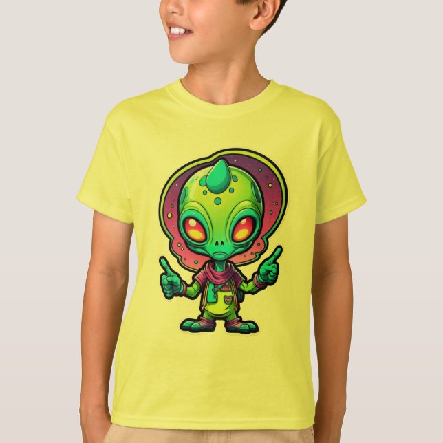 Camiseta Sinal de paz da Alienígena Funky (Frente)