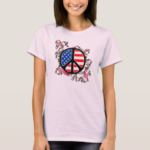 Camiseta Sinal de paz da bandeira americana
