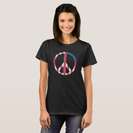 Camiseta Sinal de Paz da Bandeira Americana Vintage Vermelh
