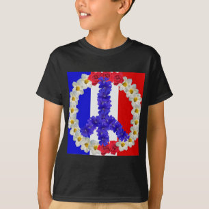 Camiseta sinal de paz da bandeira francesa
