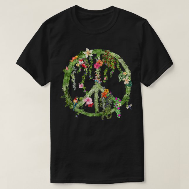 Camiseta Sinal de paz da floresta tropical (Frente do Design)