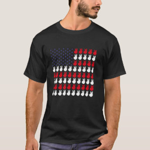 Camiseta Sinal de Paz de Bandeira Americana 4 de julho Patr