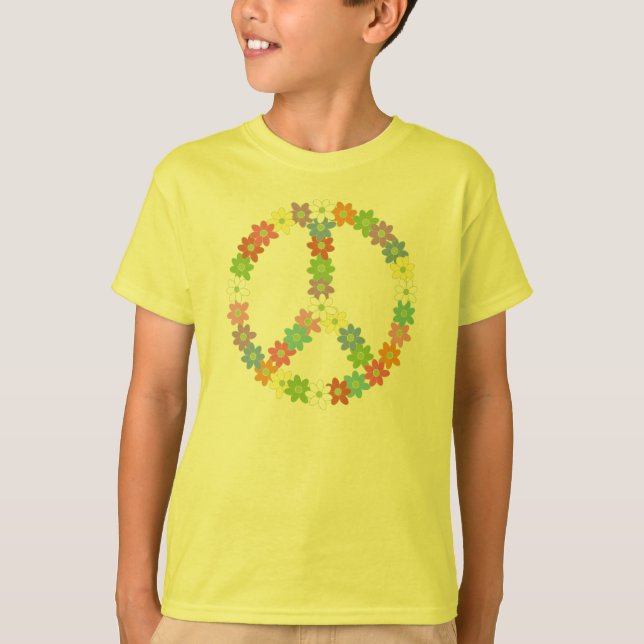 Camiseta Sinal de paz de flower power (Frente)