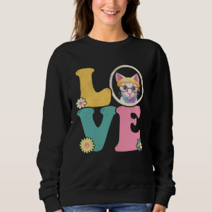 Camiseta Sinal de Paz de Gato Fofo Amor Anos 60 70 Roupa Gr