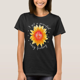 Camiseta Sinal De Paz De Girassol Eu Tenho Um Sentimento Pa