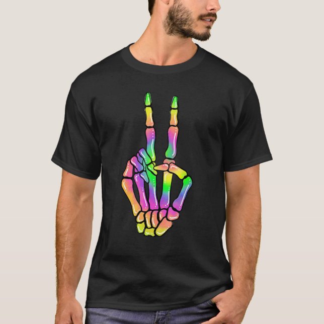 Camiseta Sinal de Paz de Mão - Bones Hip Sinal de Paz Tie D (Frente)