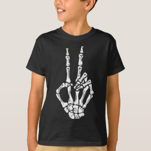 Camiseta Sinal de Paz de Mão - Ossos do Costume do Hallowee