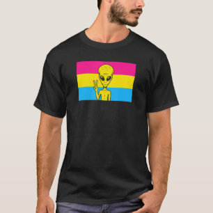 Camiseta Sinal de Paz de Ovni Cabeça de Alien Orgulho Panse