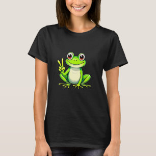 Camiseta Sinal de Paz de Sapo Engraçado Homens Mulheres Men