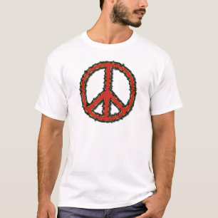 Camiseta Sinal de Paz de Zig Zag Vermelho