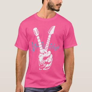 Camiseta Sinal de Paz - Dedos de Violão Acústico Elétrico