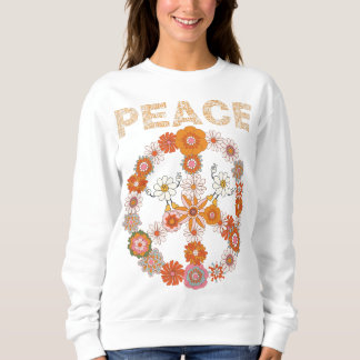 CAMISETA SINAL DE PAZ DO AMOR DAS FLORES - MULHERES