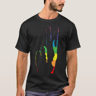 Camiseta Sinal de Paz do Orgulho Arco-Íris