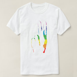 Camiseta sinal de paz do orgulho arco-íris