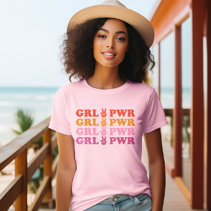 Camiseta Sinal de Paz do Poder de Menina Fofa