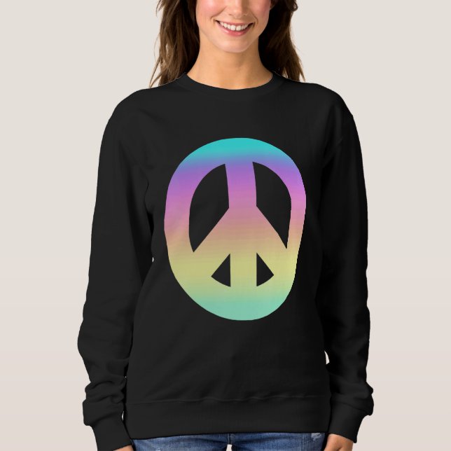 Camiseta Sinal de Paz em Pastéis Primavera do Arco-Íris (Frente)