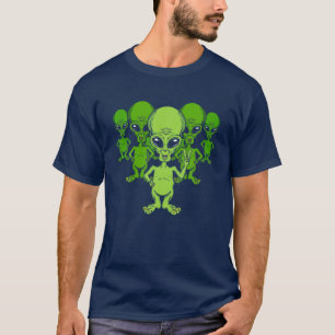 Camiseta Sinal De Paz Engraçado Armada De Aliens OVNI Oute