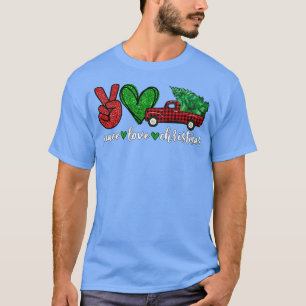 Camiseta Sinal de Paz Engraçado Passe Xadrez de Natal Red T