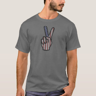 Camiseta Sinal de Paz EUA Vintage - Bandeira Americana