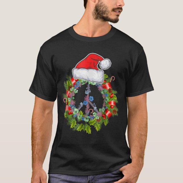 Camiseta Sinal De Paz Fim De Natal Presente Para Homens Mul (Frente)