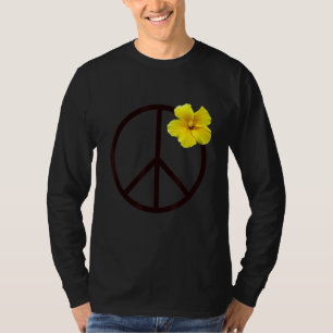 Camiseta Sinal de Paz Flor Amarelo Hibiscus