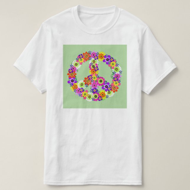 Camiseta Sinal de Paz Floral (Frente do Design)