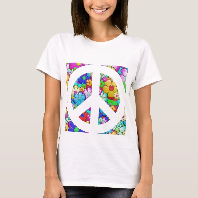 Camiseta Sinal de paz hippy (Frente)