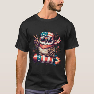 Camiseta Sinal de Paz Mão Coruja Fogos de Artifício Bandeir