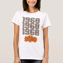 Camiseta Sinal de Paz Orange Hippy Flower Power de 1968