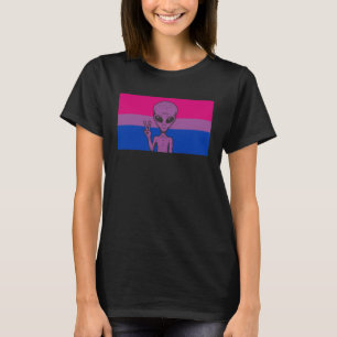 Camiseta Sinal de Paz OVNI Cabeça de Alien Gaylien Orgulho 