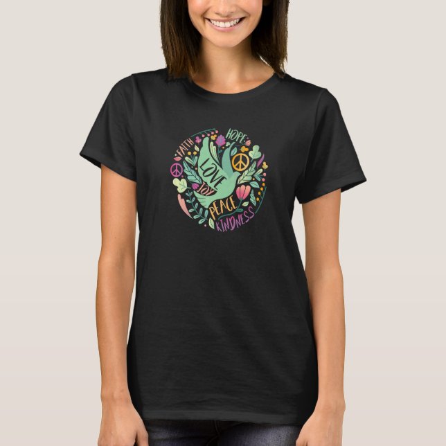 Camiseta Sinal De Paz Para Homens E Mulheres (Frente)