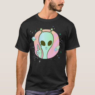 Camiseta Sinal de Paz Planeta Mão Estrelas OFO Legal Verde 