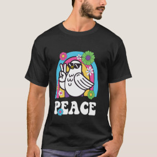 Camiseta Sinal de Paz Pombo da Paz Vintage Hippie Groovy