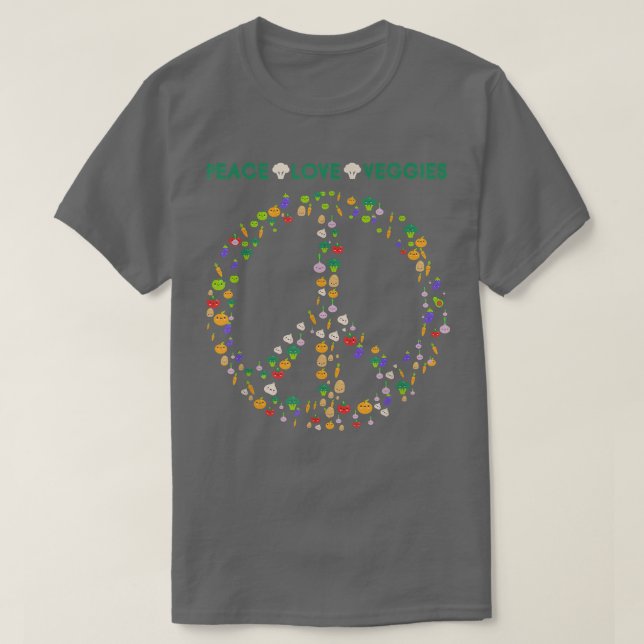 Camiseta Sinal de Paz Presente Engraçado para o Vegetariano (Frente do Design)