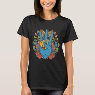 Camiseta Sinal de Paz T Shirt   Hippie Costume de 70