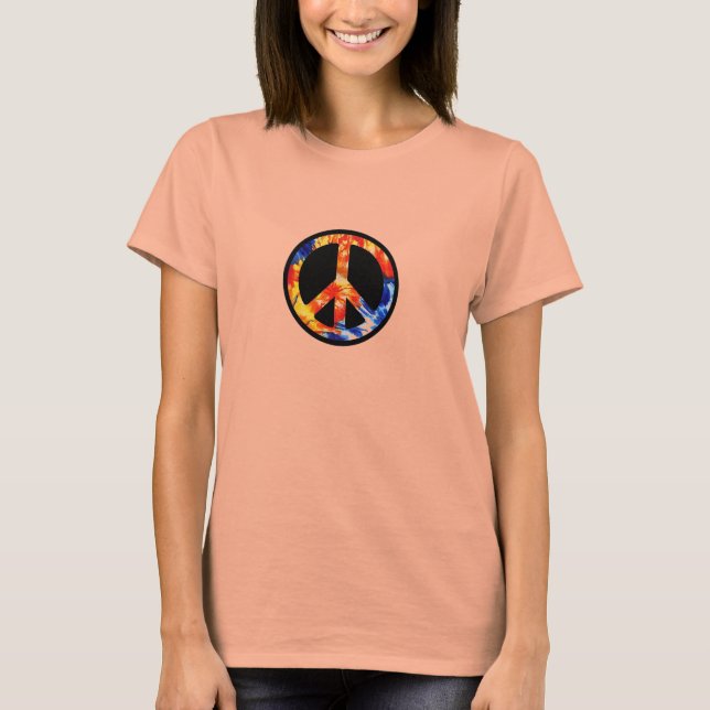 Camiseta Sinal de Paz Tie-Dye (Frente)