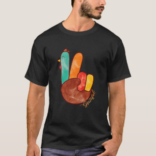Camiseta Sinal de Paz Turquia Mande Legal Ação de Graças Gr