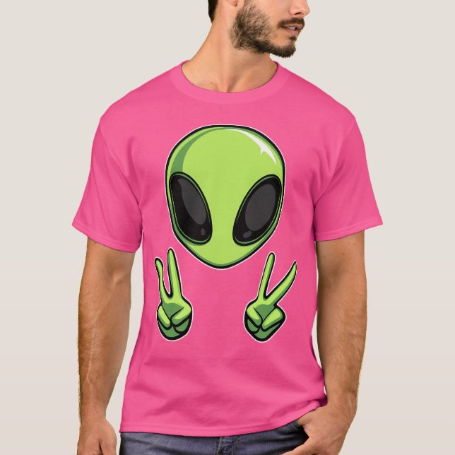 Camiseta Sinal de Paz Ufo alienígena (Frente)