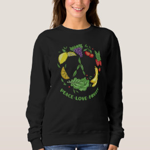Camiseta Sinal de paz vegetariano Fruta Vegan Veggie Vega