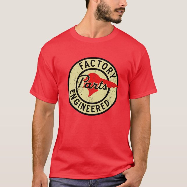 Camiseta Sinal de peças Pontiac em relevo em relevo (Frente)