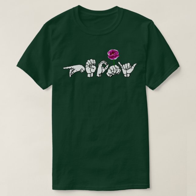 Camiseta Sinal de PEONY ASL Design 1 (Frente do Design)