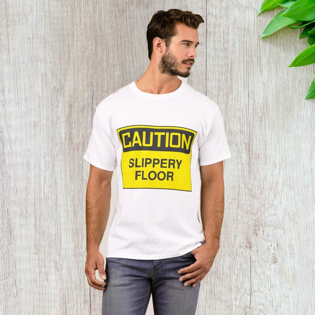 Camiseta Sinal de piso escorregadio (Criador carregado)