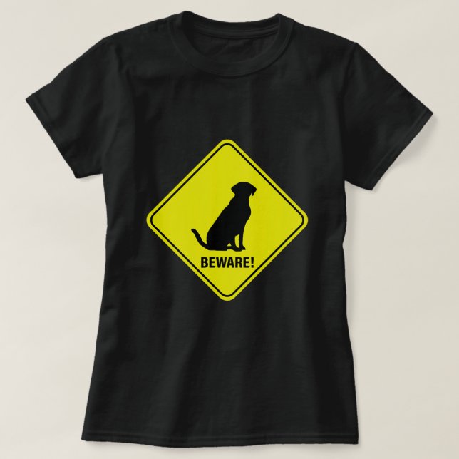 Camiseta Sinal de precaução Labrador (Frente do Design)