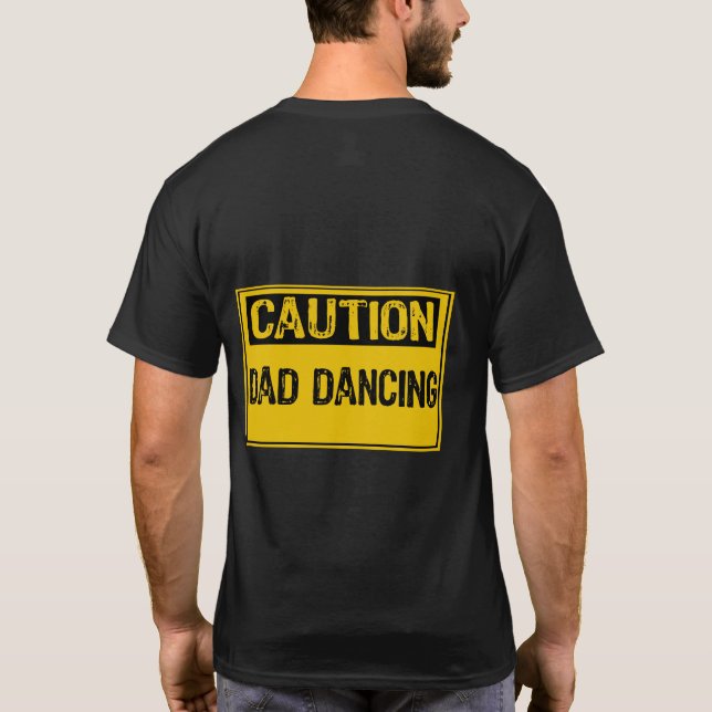 Camiseta Sinal de precaução - Pai dançando amarelo/preto (Verso)
